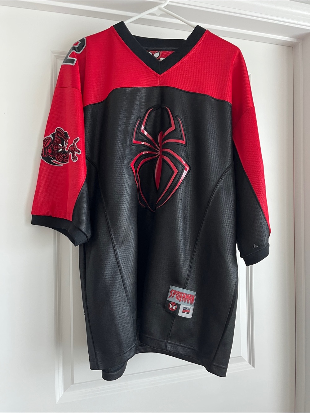 Marvel Black & Red Spider Emblem Hockey Jersey